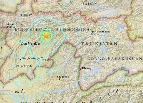 最新消息塔吉克斯坦发生5.6级地震