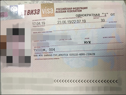 俄罗斯签证页中都有哪些内容？